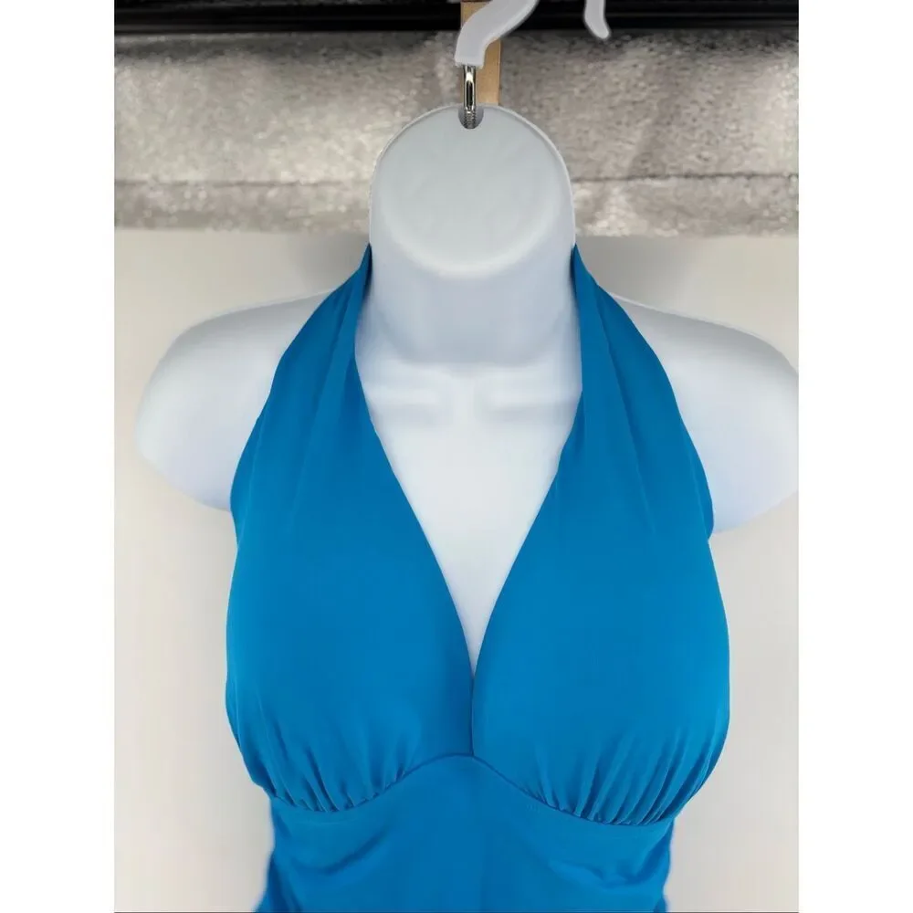 Lauren Ralph Lauren One-Piece Swimsuit Halter Blue Size 14